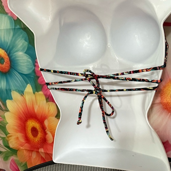 Apollo Swim Red and Green Bikini Halter Top - Picture 4 of 4